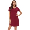 image:imageWiWi Womens Nightgowns Soft Nightgown Sleepwear Summer Viscose from Bamboo Nightshirt Pajama Night Shirts SXXLEwine