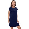 image:imageWiWi Womens Nightgowns Soft Nightgown Sleepwear Summer Viscose from Bamboo Nightshirt Pajama Night Shirts SXXLFnavy