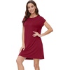 image:imageWiWi Womens Nightgowns Soft Nightgown Sleepwear Summer Viscose from Bamboo Nightshirt Pajama Night Shirts SXXLFwine