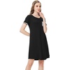 image:imageWiWi Womens Nightgowns Soft Nightgown Sleepwear Summer Viscose from Bamboo Nightshirt Pajama Night Shirts SXXLGblack