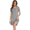 image:imageWiWi Womens Nightgowns Soft Nightgown Sleepwear Summer Viscose from Bamboo Nightshirt Pajama Night Shirts SXXLGheather Grey