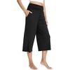 image:imageWiWi Womens Yoga Pants Comfy Casual Capri Bottoms with Pockets Sweatpants Wide Leg Capris Lounge Pant SXXLBlack