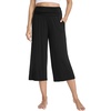 image:imageWiWi Womens Yoga Pants Comfy Casual Capri Bottoms with Pockets Sweatpants Wide Leg Capris Lounge Pant SXXLBlack
