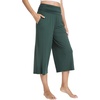 image:imageWiWi Womens Yoga Pants Comfy Casual Capri Bottoms with Pockets Sweatpants Wide Leg Capris Lounge Pant SXXLBlackish Green