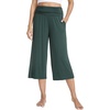 image:imageWiWi Womens Yoga Pants Comfy Casual Capri Bottoms with Pockets Sweatpants Wide Leg Capris Lounge Pant SXXLBlackish Green