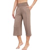 image:imageWiWi Womens Yoga Pants Comfy Casual Capri Bottoms with Pockets Sweatpants Wide Leg Capris Lounge Pant SXXLCamel