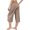 image:imageWiWi Womens Yoga Pants Comfy Casual Capri Bottoms with Pockets Sweatpants Wide Leg Capris Lounge Pant SXXLCamel