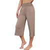 image:imageWiWi Womens Yoga Pants Comfy Casual Capri Bottoms with Pockets Sweatpants Wide Leg Capris Lounge Pant SXXLCamel