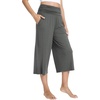 image:imageWiWi Womens Yoga Pants Comfy Casual Capri Bottoms with Pockets Sweatpants Wide Leg Capris Lounge Pant SXXLCharcoal