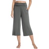 image:imageWiWi Womens Yoga Pants Comfy Casual Capri Bottoms with Pockets Sweatpants Wide Leg Capris Lounge Pant SXXLCharcoal