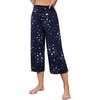 image:imageWiWi Womens Yoga Pants Comfy Casual Capri Bottoms with Pockets Sweatpants Wide Leg Capris Lounge Pant SXXLNavy Stars