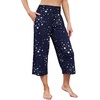 image:imageWiWi Womens Yoga Pants Comfy Casual Capri Bottoms with Pockets Sweatpants Wide Leg Capris Lounge Pant SXXLNavy Stars
