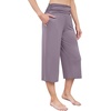 image:imageWiWi Womens Yoga Pants Comfy Casual Capri Bottoms with Pockets Sweatpants Wide Leg Capris Lounge Pant SXXLViolet