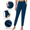 image:imageWiWi Womens Yoga Pants Viscose Bamboo Cooling High Waist Joggers Sweatpants Super Soft Lounge Bottoms with Pockets SXXLInk Blue