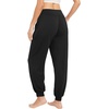 image:imageWiWi Womens Yoga Pants Viscose from Bamboo Stretchy Joggers Pant Comfy Lounge Bottoms Pajama Soft Breathable Cooling SXXLBlack
