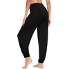 image:imageWiWi Womens Yoga Pants Viscose from Bamboo Stretchy Joggers Pant Comfy Lounge Bottoms Pajama Soft Breathable Cooling SXXLBlack