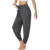 image:imageWiWi Womens Yoga Pants Viscose from Bamboo Stretchy Joggers Pant Comfy Lounge Bottoms Pajama Soft Breathable Cooling SXXLDark Heather Grey