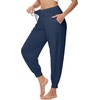 image:imageWiWi Womens Yoga Pants Viscose from Bamboo Stretchy Joggers Pant Comfy Lounge Bottoms Pajama Soft Breathable Cooling SXXLNavy Blue