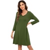 image:imageWiWi Nightgowns for Women Bamboo Viscose Soft Long Sleeve Sleep Shirts Comfy Sleepwear Night Shirts S4XAarmy Green