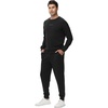 image:imageWiWi Super Soft Cooling Mens Tracksuit Set Breathable 2 Piece Jogger Outfit Modal Cotton Pullover Jogging Sweatsuits SXXLBblack