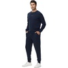 image:imageWiWi Super Soft Cooling Mens Tracksuit Set Breathable 2 Piece Jogger Outfit Modal Cotton Pullover Jogging Sweatsuits SXXLBdark Navy