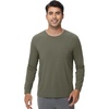 image:imageWiWi Viscose from Bamboo Mens Long Sleeve TShirt Crew Neck Lightweight Cooling Running Hiking SXXLGreen