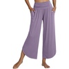 image:imageWiWi Womens Lounge Pants Wide Leg Yoga Bottoms Soft High Waist Sweatpants with Pockets Viscose from Bamboo SXXLViolet