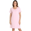 image:imageWiWi Womens Nightgowns Soft Nightgown Sleepwear Summer Viscose from Bamboo Nightshirt Pajama Night Shirts SXXLBpink