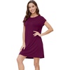image:imageWiWi Womens Nightgowns Soft Nightgown Sleepwear Summer Viscose from Bamboo Nightshirt Pajama Night Shirts SXXLFmulberry