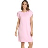 image:imageWiWi Womens Nightgowns Soft Nightgown Sleepwear Summer Viscose from Bamboo Nightshirt Pajama Night Shirts SXXLFpink