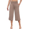 image:imageWiWi Womens Yoga Pants Comfy Casual Capri Bottoms with Pockets Sweatpants Wide Leg Capris Lounge Pant SXXLCamel