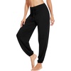 image:imageWiWi Womens Yoga Pants Viscose from Bamboo Stretchy Joggers Pant Comfy Lounge Bottoms Pajama Soft Breathable Cooling SXXLBlack