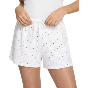 image:imageWiWi Bamboo Visose Pajama Shorts for Women Soft Sleep Bottoms Plus Size Lounge Boxers Pj Sleepwear Bottom S4XAwhiteBlack Dots