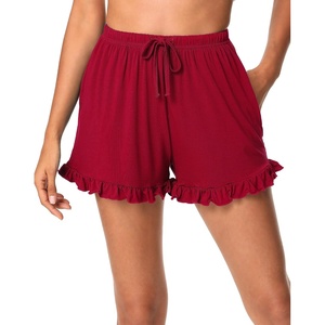 image:imageWiWi Bamboo Visose Pajama Shorts for Women Soft Sleep Bottoms Plus Size Lounge Boxers Pj Sleepwear Bottom S4XBwine Red