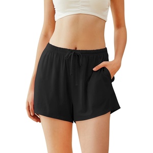 image:imageWiWi Bamboo Visose Pajama Shorts for Women Soft Sleep Bottoms Plus Size Lounge Boxers Pj Sleepwear Bottom S4XCblack