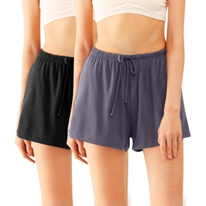 image:imageWiWi Bamboo Visose Pajama Shorts for Women Soft Sleep Bottoms Plus Size Lounge Boxers Pj Sleepwear Bottom S4XDblackdark Grey