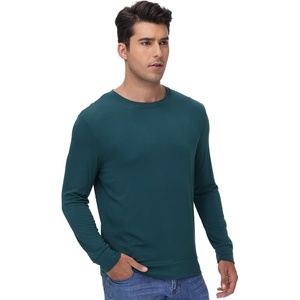 image:imageWiWi Mens Super Soft Long Sleeve Tees Moisture Wicking Shirts Viscose from Bamboo Cooling Crew Neck TShirt SXXLBdeep Teal