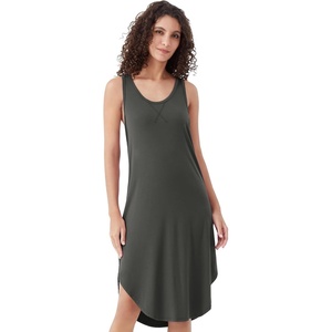 image:imageWiWi Nightgowns for Women Bamboo Viscose Super Soft Sleeveless Racerback Night Shirts Plus Size Cooling Sleepshirts S4XAiron Grey