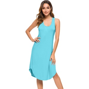 image:imageWiWi Nightgowns for Women Bamboo Viscose Super Soft Sleeveless Racerback Night Shirts Plus Size Cooling Sleepshirts S4XAturquoise