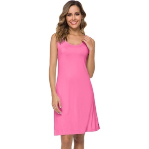 image:imageWiWi Nightgowns for Women Bamboo Viscose Super Soft Sleeveless Racerback Night Shirts Plus Size Cooling Sleepshirts S4XBraspberry Pink