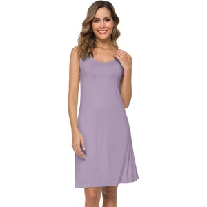 image:imageWiWi Nightgowns for Women Bamboo Viscose Super Soft Sleeveless Racerback Night Shirts Plus Size Cooling Sleepshirts S4XBviolet