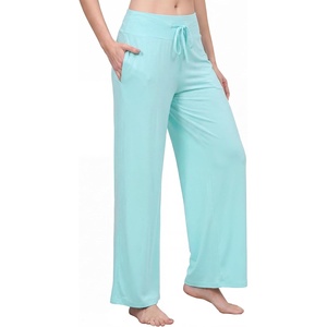 image:imageWiWi Pajama Pants for Women Bamboo Viscose Super Soft Bottoms Plus Size Cooling Wide Leg Casual Lounge Yoga Sweatpants S4XAaqua