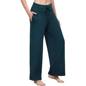 image:imageWiWi Pajama Pants for Women Bamboo Viscose Super Soft Bottoms Plus Size Cooling Wide Leg Casual Lounge Yoga Sweatpants S4XAdeep Teal
