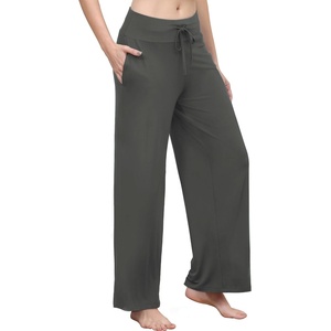 image:imageWiWi Pajama Pants for Women Bamboo Viscose Super Soft Bottoms Plus Size Cooling Wide Leg Casual Lounge Yoga Sweatpants S4XAiron Grey