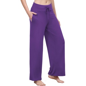 image:imageWiWi Pajama Pants for Women Bamboo Viscose Super Soft Bottoms Plus Size Cooling Wide Leg Casual Lounge Yoga Sweatpants S4XAlilac