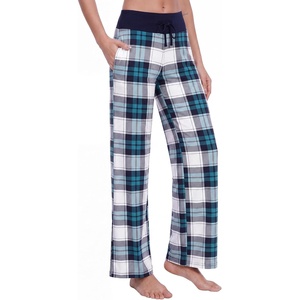 image:imageWiWi Pajama Pants for Women Bamboo Viscose Super Soft Bottoms Plus Size Cooling Wide Leg Casual Lounge Yoga Sweatpants S4XAnavyGreen Plaid