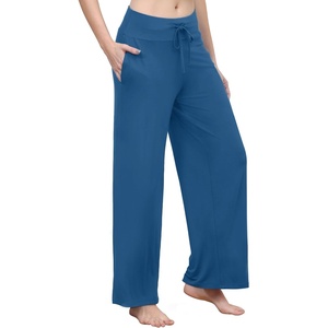 image:imageWiWi Pajama Pants for Women Bamboo Viscose Super Soft Bottoms Plus Size Cooling Wide Leg Casual Lounge Yoga Sweatpants S4XAprussian Blue