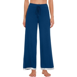 image:imageWiWi Pajama Pants for Women Bamboo Viscose Super Soft Bottoms Plus Size Cooling Wide Leg Casual Lounge Yoga Sweatpants S4XBink Blue