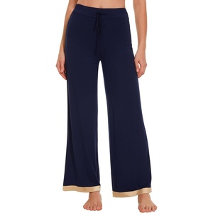 image:imageWiWi Pajama Pants for Women Bamboo Viscose Super Soft Bottoms Plus Size Cooling Wide Leg Casual Lounge Yoga Sweatpants S4XBnavy