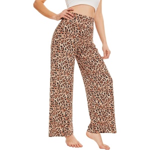 image:imageWiWi Pajama Pants for Women Bamboo Viscose Super Soft Bottoms Plus Size Cooling Wide Leg Casual Lounge Yoga Sweatpants S4XCleopard